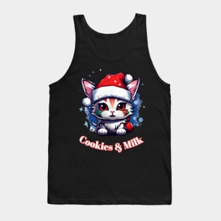 Cookies & Milk - Christmas Cat - Winter Holiday Tank Top